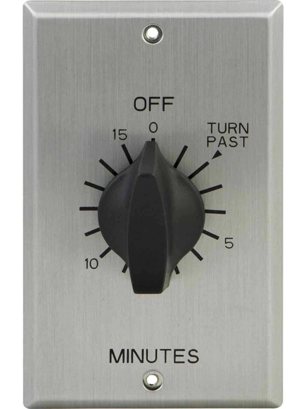 Stainless Steel In-Wall Countdown Timer Switch - Mechanical, Spring Wound, Easy